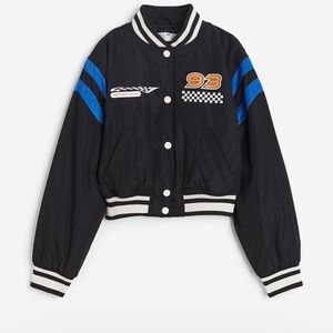 H&M cropped racer jacket